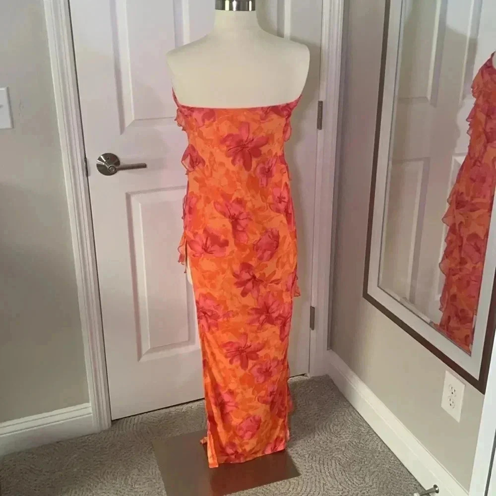 SHEIN Bae strapless dress/swim, cover-up NWT, size large - Picture 3 of 12